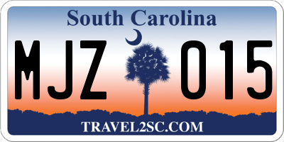 SC license plate MJZ015