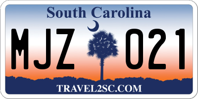 SC license plate MJZ021