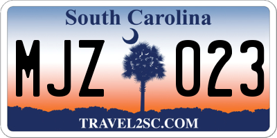 SC license plate MJZ023