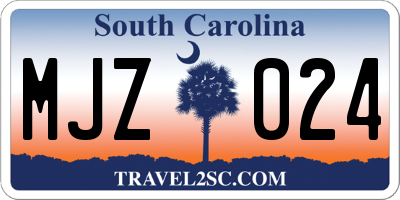 SC license plate MJZ024