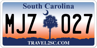 SC license plate MJZ027