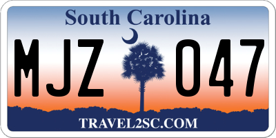 SC license plate MJZ047