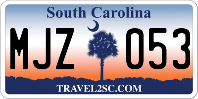 SC license plate MJZ053