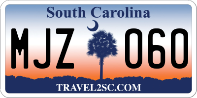 SC license plate MJZ060