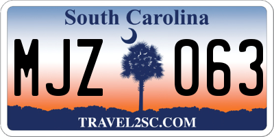 SC license plate MJZ063