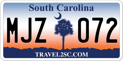 SC license plate MJZ072