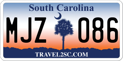 SC license plate MJZ086