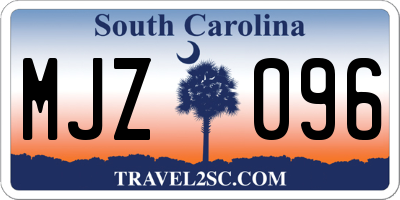 SC license plate MJZ096
