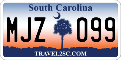 SC license plate MJZ099