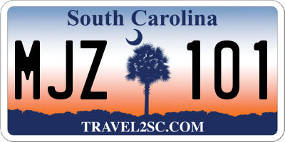 SC license plate MJZ101