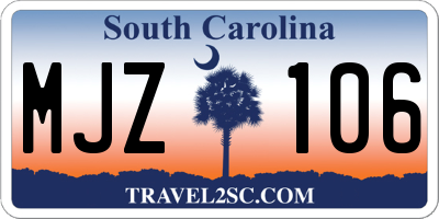 SC license plate MJZ106