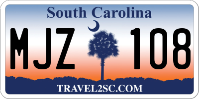 SC license plate MJZ108