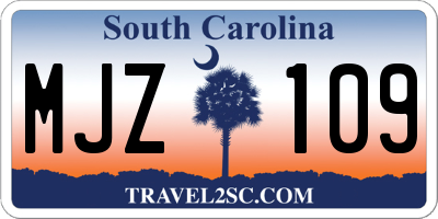 SC license plate MJZ109