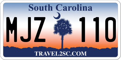 SC license plate MJZ110