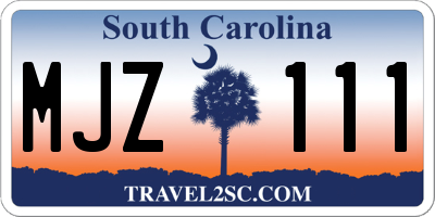 SC license plate MJZ111