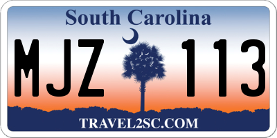 SC license plate MJZ113