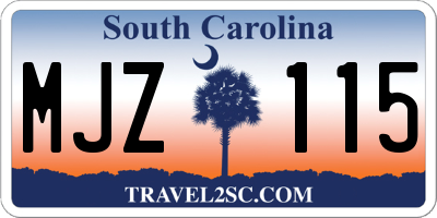 SC license plate MJZ115