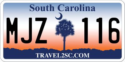 SC license plate MJZ116