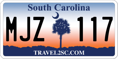 SC license plate MJZ117