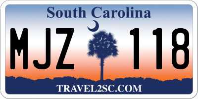 SC license plate MJZ118