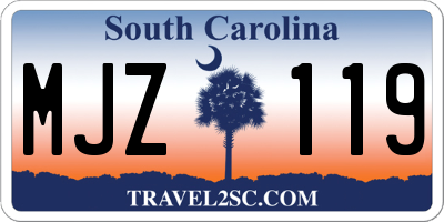 SC license plate MJZ119