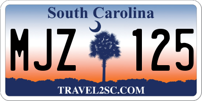 SC license plate MJZ125