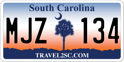 SC license plate MJZ134