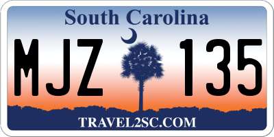 SC license plate MJZ135