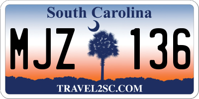 SC license plate MJZ136