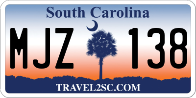 SC license plate MJZ138