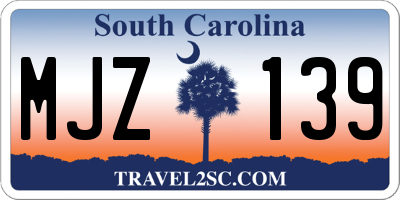 SC license plate MJZ139