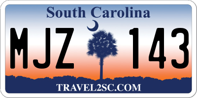 SC license plate MJZ143