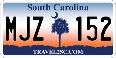SC license plate MJZ152
