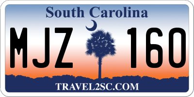 SC license plate MJZ160