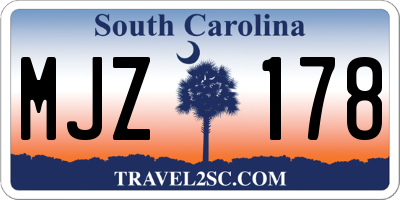 SC license plate MJZ178