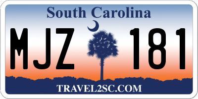 SC license plate MJZ181