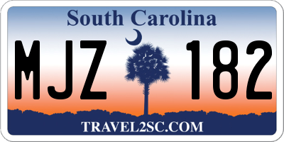 SC license plate MJZ182