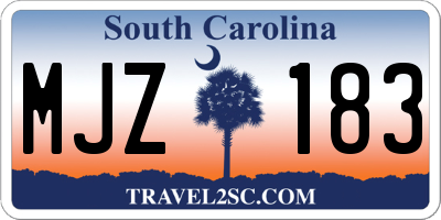 SC license plate MJZ183