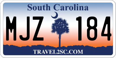 SC license plate MJZ184