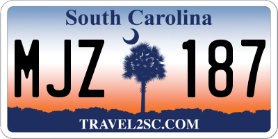 SC license plate MJZ187