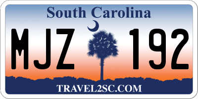 SC license plate MJZ192