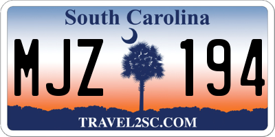 SC license plate MJZ194
