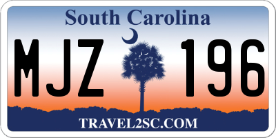 SC license plate MJZ196