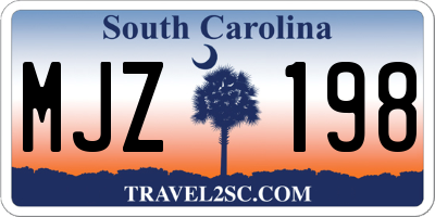 SC license plate MJZ198
