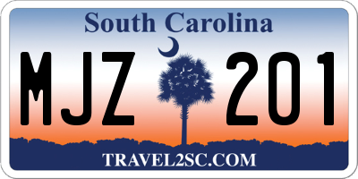 SC license plate MJZ201