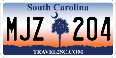 SC license plate MJZ204