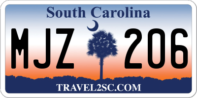SC license plate MJZ206