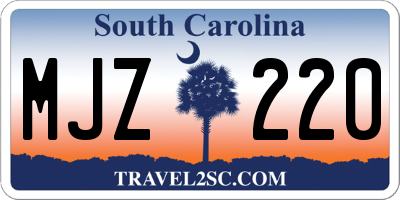 SC license plate MJZ220