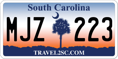 SC license plate MJZ223