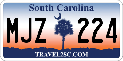 SC license plate MJZ224